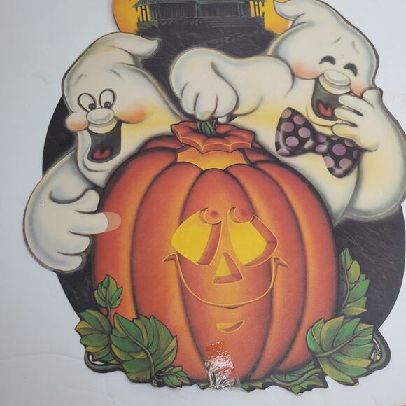 The Beistle Company 1983 Vintage Halloween Decorations Ghost Honeycomb Scarecrow - Picture 7 of 16